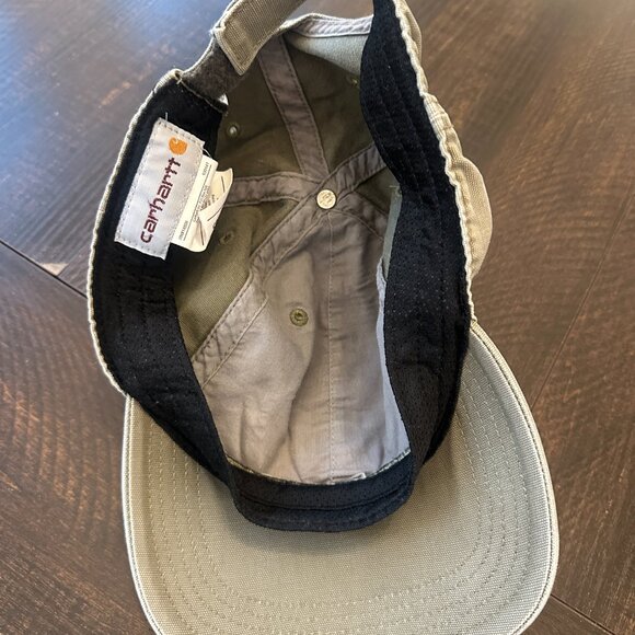 Carhartt Green Canvas Logo Patch Adjustable Hat Cotton One Size - Picture 3 of 4
